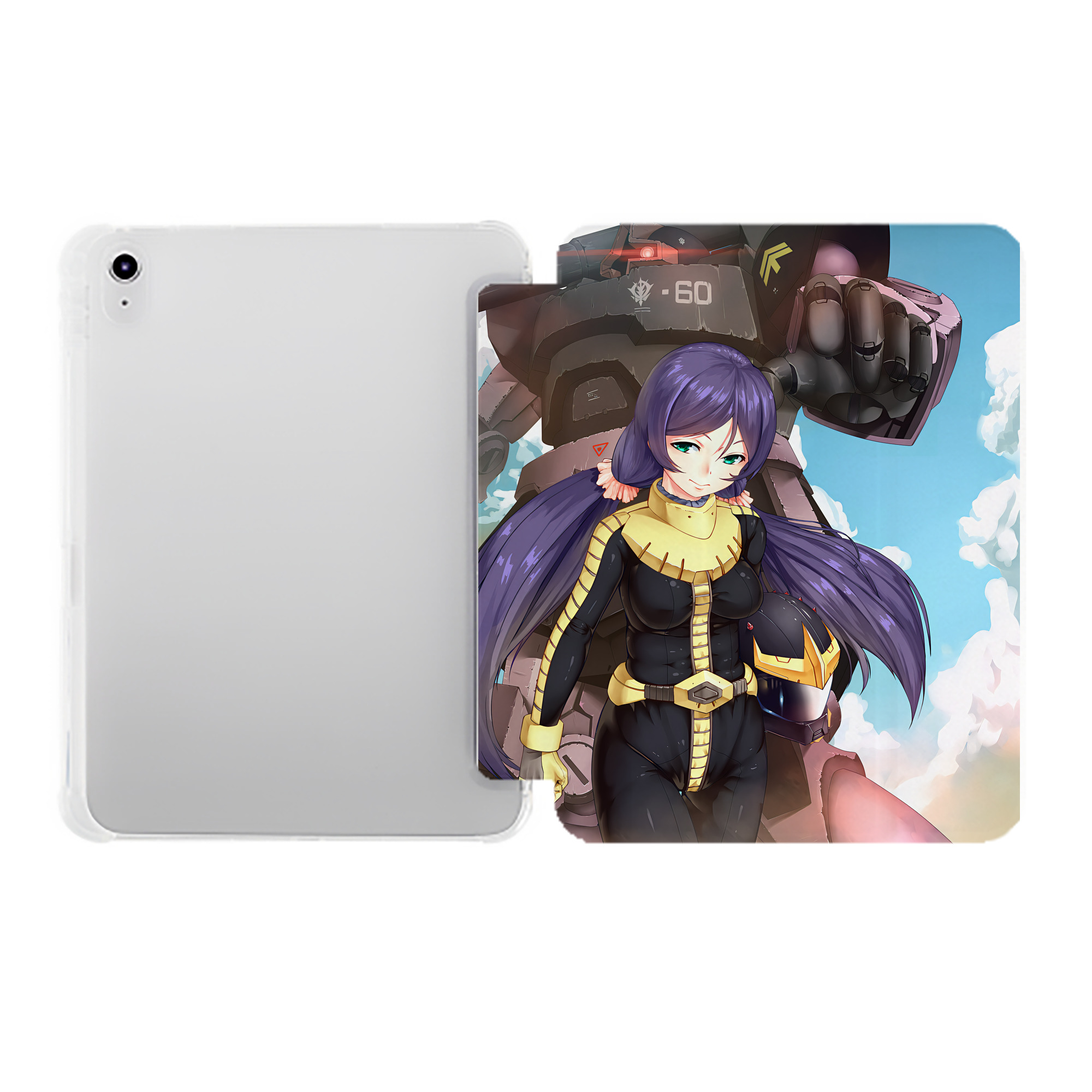 （画像用） 機動戦士ガンダム Mobile Suit Gundam IPad ケース ペン収納付き 三つ折りスタンド PUレザー×シリコン 対応機種9.5/10.5/10.9インチ